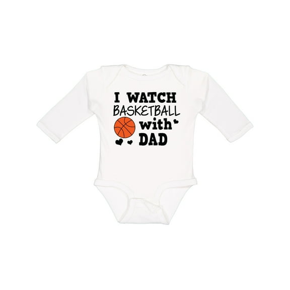 Inktastic I Watch Basketball with Dad Boys Long Sleeve Baby Bodysuit
