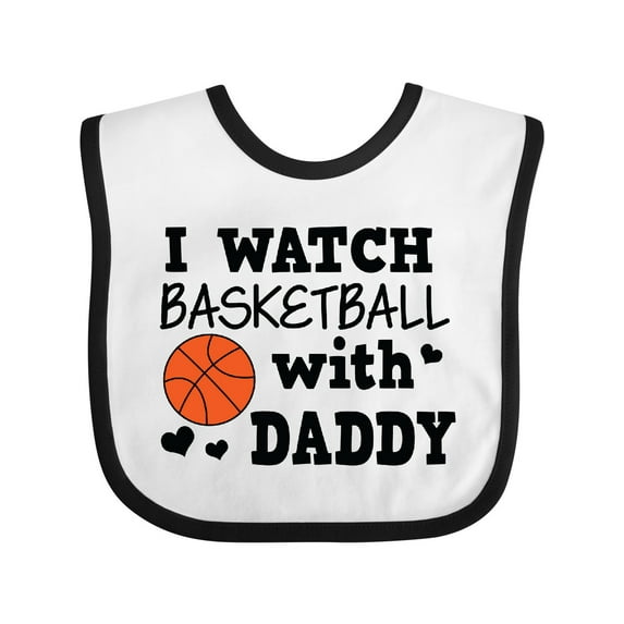 Inktastic I Watch Basketball with Daddy Boys Baby Bib