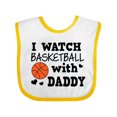 thumbnail image 1 of Inktastic I Watch Basketball with Daddy Boys Baby Bib, 1 of 4