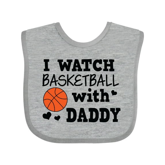 Inktastic I Watch Basketball with Daddy Boys Baby Bib