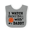 thumbnail image 1 of Inktastic I Watch Basketball with Daddy Boys Baby Bib, 1 of 4