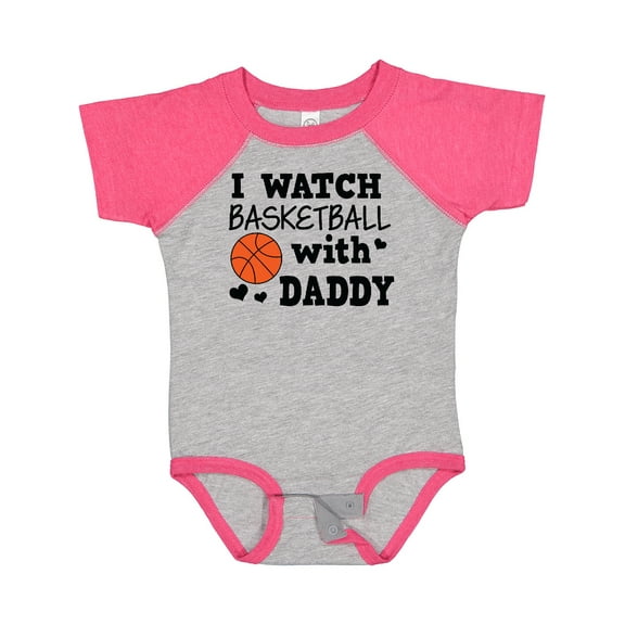 Inktastic I Watch Basketball with Daddy Boys Baby Bodysuit