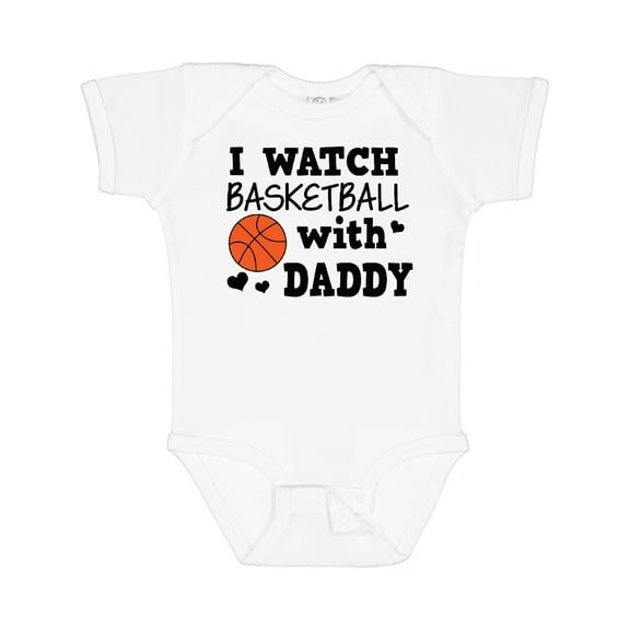 Inktastic I Watch Basketball with Daddy Boys Baby Bodysuit