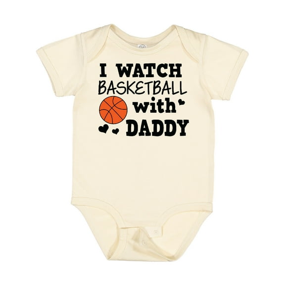 Inktastic I Watch Basketball with Daddy Boys Baby Bodysuit