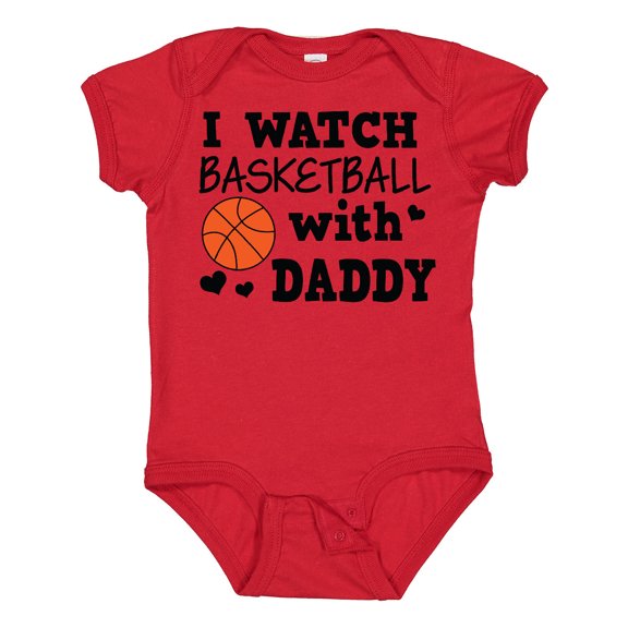 Inktastic I Watch Basketball with Daddy Boys Baby Bodysuit
