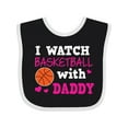 thumbnail image 1 of Inktastic I Watch Basketball with Daddy Boys or Girls Baby Bib, 1 of 4