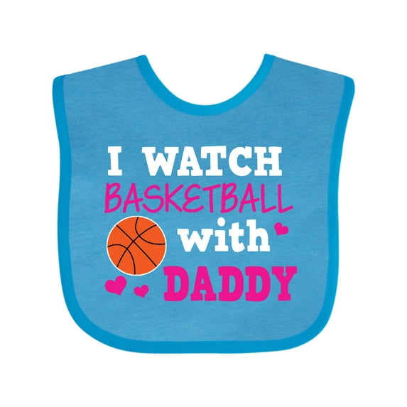 Inktastic I Watch Basketball with Daddy Boys or Girls Baby Bib