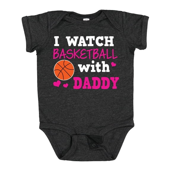 Inktastic I Watch Basketball with Daddy Boys or Girls Baby Bodysuit