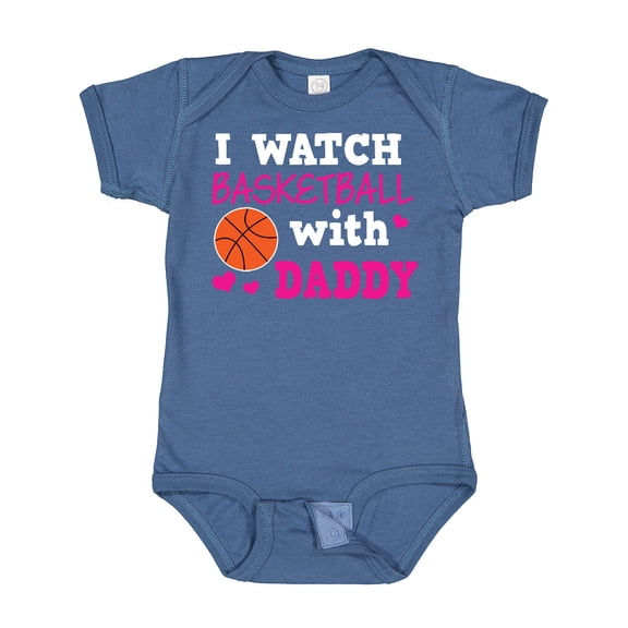 Inktastic I Watch Basketball with Daddy Boys or Girls Baby Bodysuit
