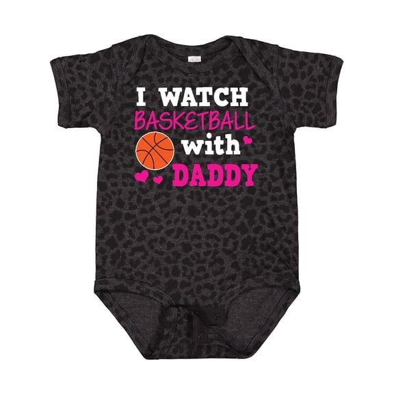 Inktastic I Watch Basketball with Daddy Boys or Girls Baby Bodysuit