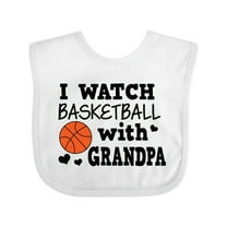 Inktastic I Watch Basketball with Grandpa Boys Baby Bib