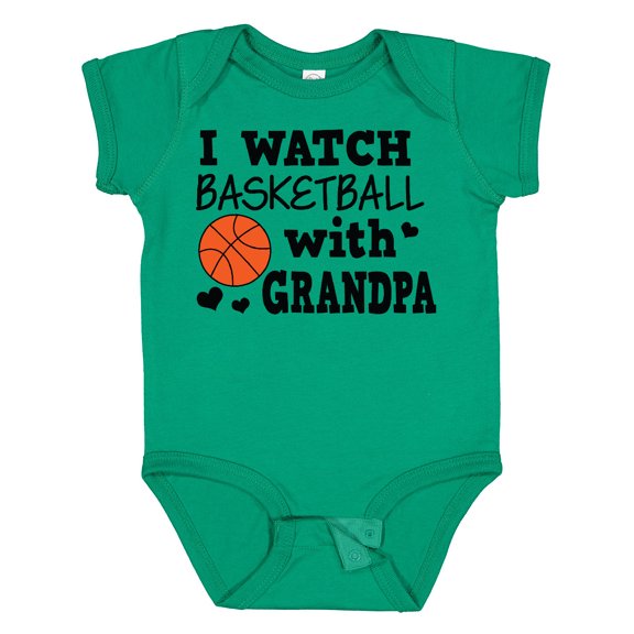 Inktastic I Watch Basketball with Grandpa Boys Baby Bodysuit