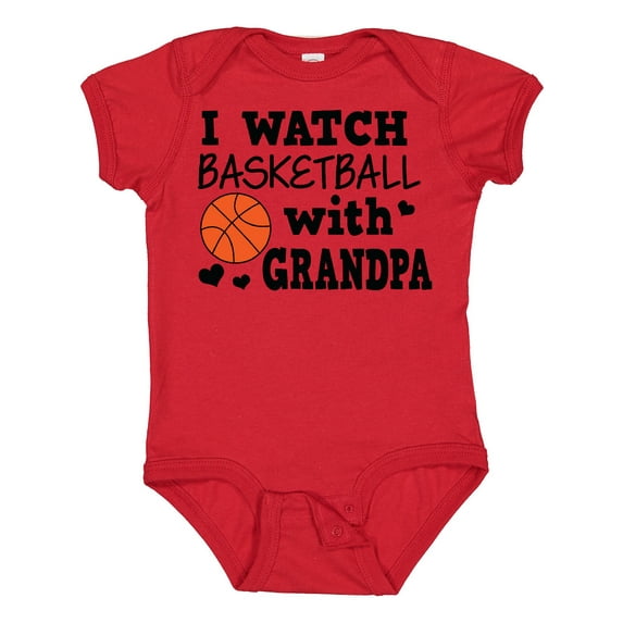 Inktastic I Watch Basketball with Grandpa Boys Baby Bodysuit