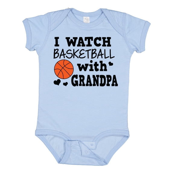 Inktastic I Watch Basketball with Grandpa Boys Baby Bodysuit