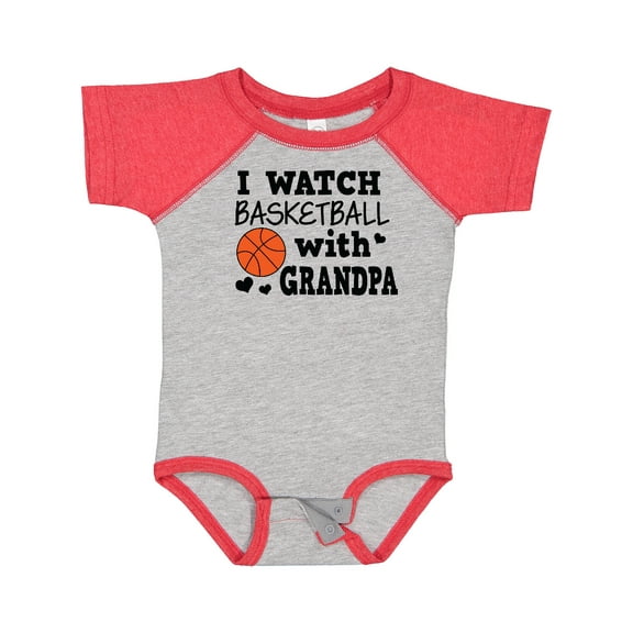 Inktastic I Watch Basketball with Grandpa Boys Baby Bodysuit