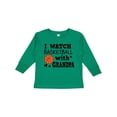 thumbnail image 1 of Inktastic I Watch Basketball with Grandpa Boys Long Sleeve Toddler T-Shirt, 1 of 5