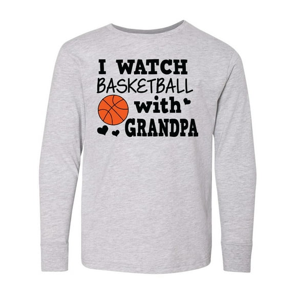 Inktastic I Watch Basketball with Grandpa Long Sleeve Youth T-Shirt