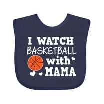 Inktastic I Watch Basketball with Mama Boys Baby Bib