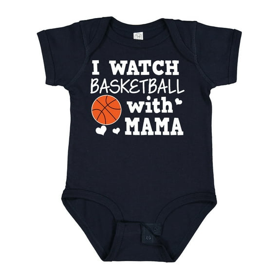 Inktastic I Watch Basketball with Mama Boys Baby Bodysuit