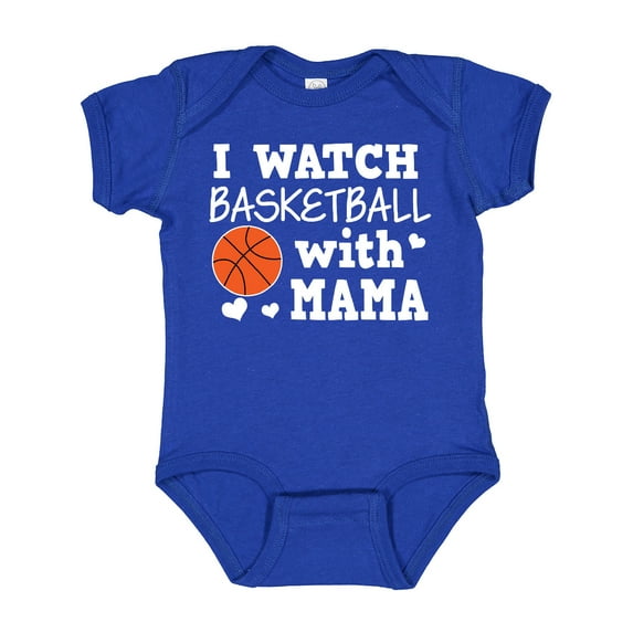 Inktastic I Watch Basketball with Mama Boys Baby Bodysuit