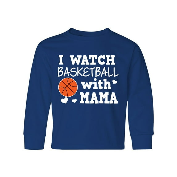 Inktastic I Watch Basketball with Mama Long Sleeve Youth T-Shirt