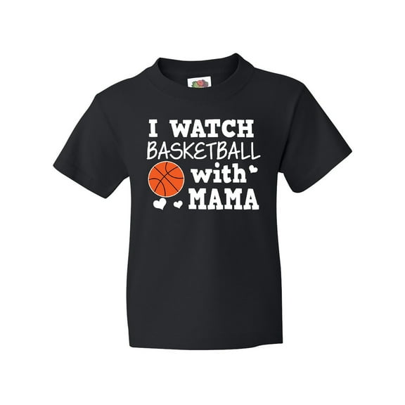 Inktastic I Watch Basketball with Mama Youth T-Shirt
