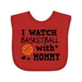 thumbnail image 1 of Inktastic I Watch Basketball with Mommy Boys Baby Bib, 1 of 4
