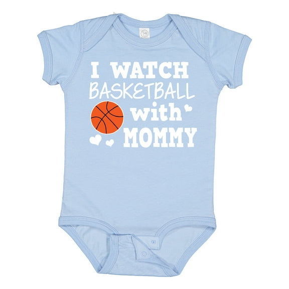 Inktastic I Watch Basketball with Mommy Boys Baby Bodysuit