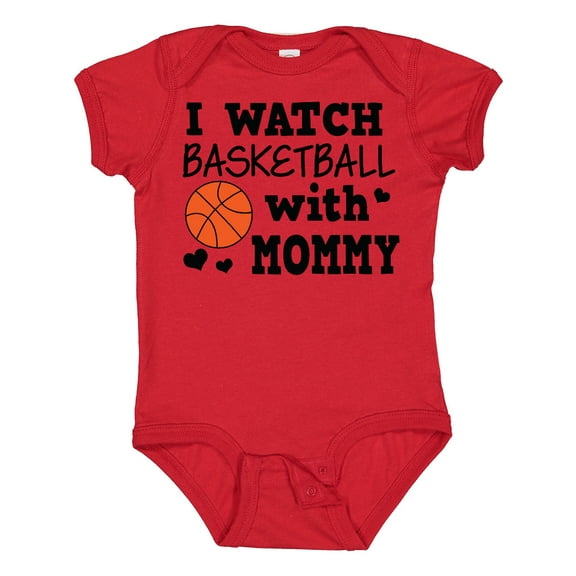 Inktastic I Watch Basketball with Mommy Boys Baby Bodysuit