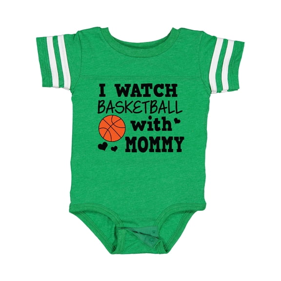 Inktastic I Watch Basketball with Mommy Boys Baby Bodysuit