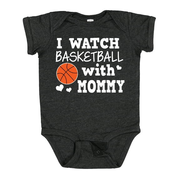 Inktastic I Watch Basketball with Mommy Boys Baby Bodysuit