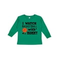 thumbnail image 1 of Inktastic I Watch Basketball with Mommy Boys Long Sleeve Toddler T-Shirt, 1 of 5