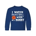thumbnail image 1 of Inktastic I Watch Basketball with Mommy Long Sleeve Youth T-Shirt, 1 of 5