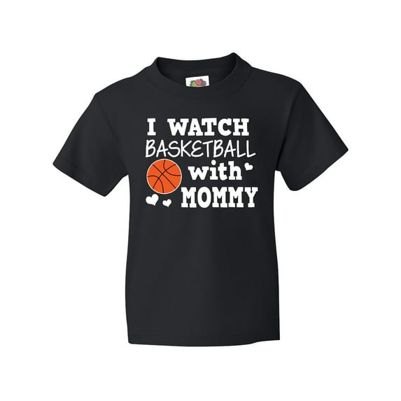 Inktastic I Watch Basketball with Mommy Youth T-Shirt