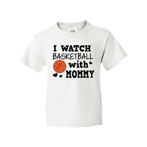 Inktastic I Watch Basketball with Mommy Youth T-Shirt