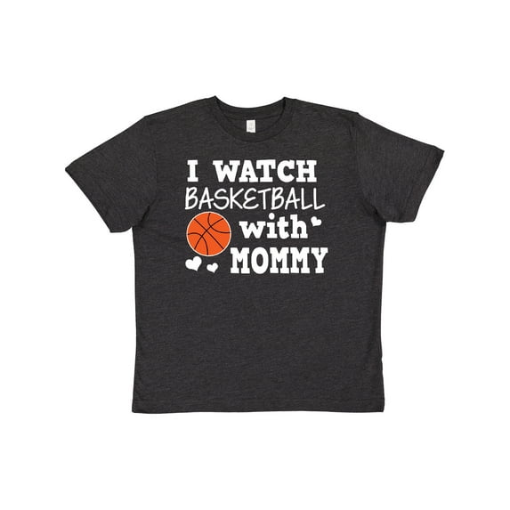 Inktastic I Watch Basketball with Mommy Youth T-Shirt