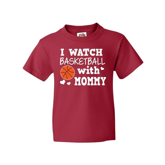 Inktastic I Watch Basketball with Mommy Youth T-Shirt