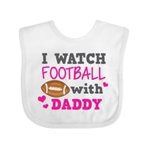 Inktastic I Watch Football with My Daddy Boys or Girls Baby Bib