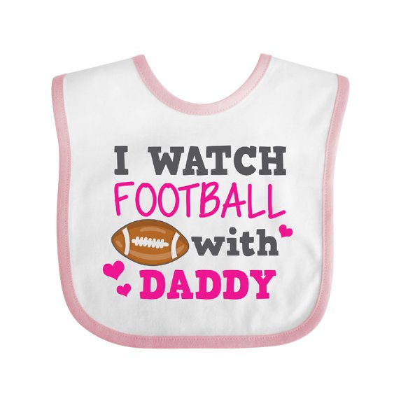 Inktastic I Watch Football with My Daddy Boys or Girls Baby Bib