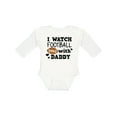 thumbnail image 1 of Inktastic I Watch Football with My Daddy Boys or Girls Long Sleeve Baby Bodysuit, 1 of 5