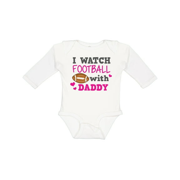 Inktastic I Watch Football with My Daddy Boys or Girls Long Sleeve Baby Bodysuit