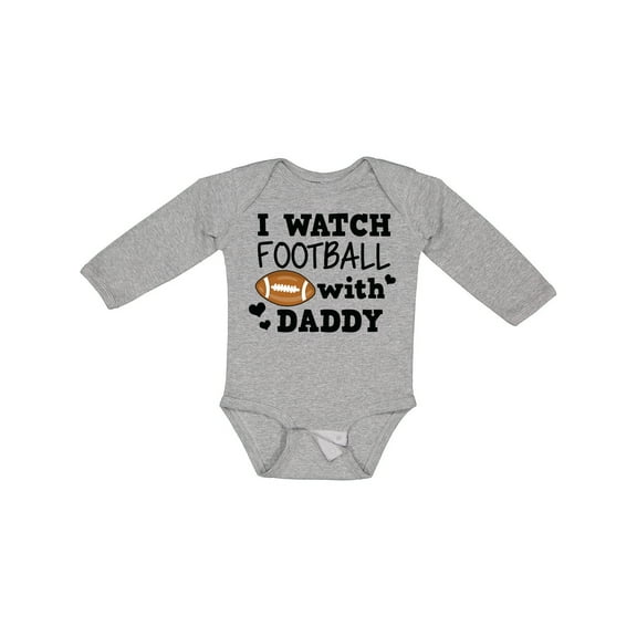 Inktastic I Watch Football with My Daddy Boys or Girls Long Sleeve Baby Bodysuit
