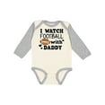 thumbnail image 1 of Inktastic I Watch Football with My Daddy Boys or Girls Long Sleeve Baby Bodysuit, 1 of 5