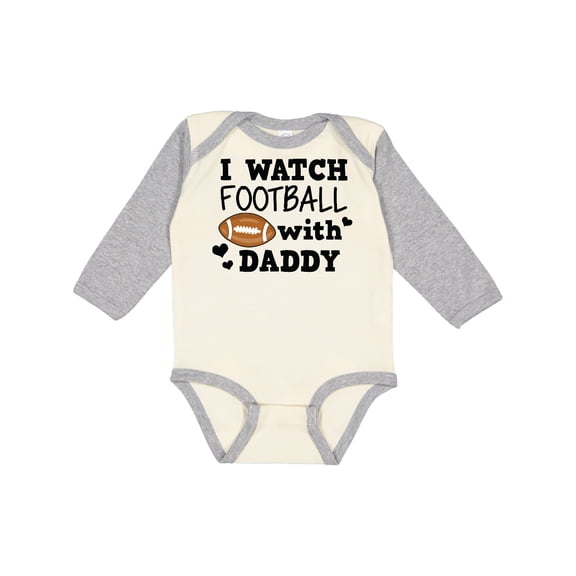 Inktastic I Watch Football with My Daddy Boys or Girls Long Sleeve Baby Bodysuit