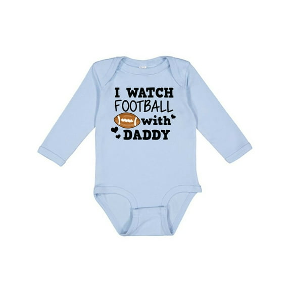 Inktastic I Watch Football with My Daddy Boys or Girls Long Sleeve Baby Bodysuit