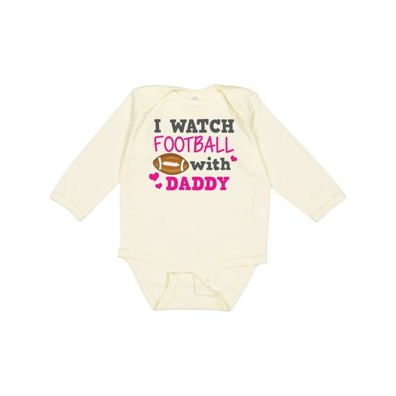 Inktastic I Watch Football with My Daddy Boys or Girls Long Sleeve Baby Bodysuit