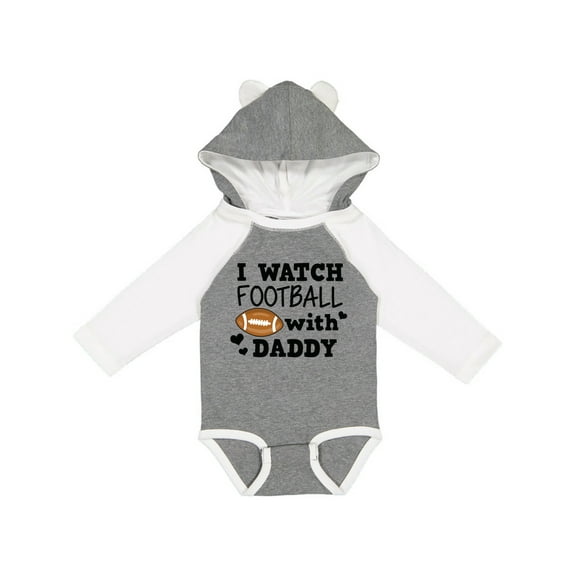 Inktastic I Watch Football with My Daddy Boys or Girls Long Sleeve Baby Bodysuit