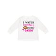 thumbnail image 1 of Inktastic I Watch Football with My Daddy Boys or Girls Long Sleeve Toddler T-Shirt, 1 of 5