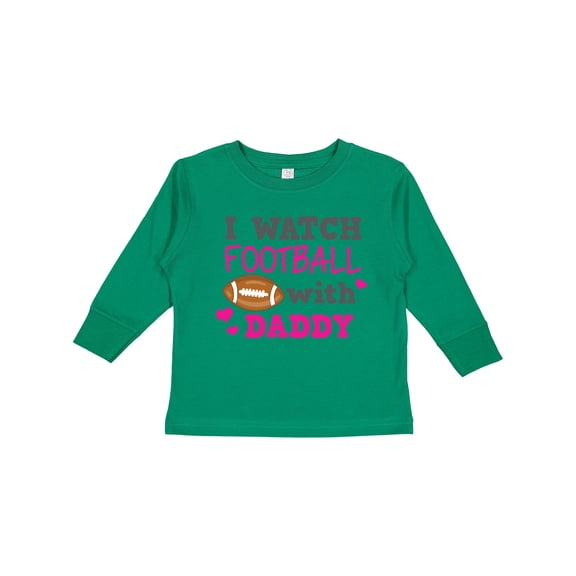Inktastic I Watch Football with My Daddy Boys or Girls Long Sleeve Toddler T-Shirt