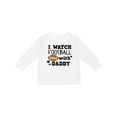 thumbnail image 1 of Inktastic I Watch Football with My Daddy Boys or Girls Long Sleeve Toddler T-Shirt, 1 of 5
